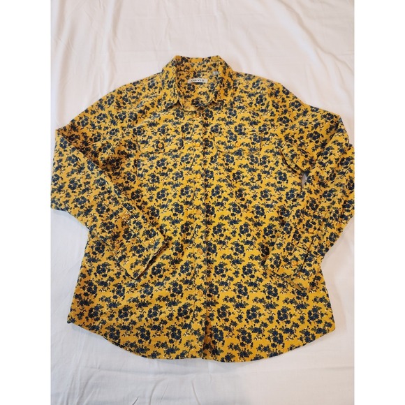 Orvis Women Yellow Floral Button-Up Corduroy Shirt Size M Casual Rugged Outdoor - Picture 2 of 13